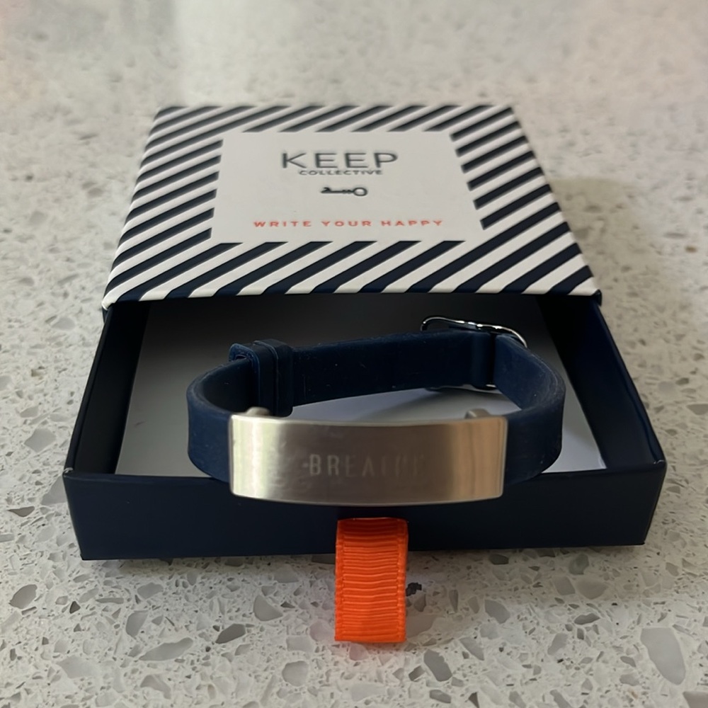 Keep Collective Navy Silicone Bracelet & Charm